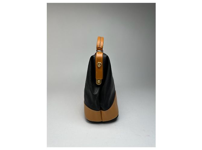 Vintage Courreges Leder Tasche braun schwarz - Ansicht 6