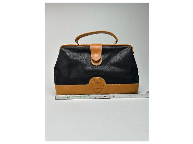 Vintage Courreges Leder Tasche braun schwarz - Ansicht 7