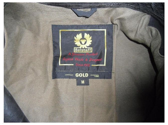 Belstaff Kurze Lederjacke Schwarz mit Goldbeschichtung - Ansicht 5