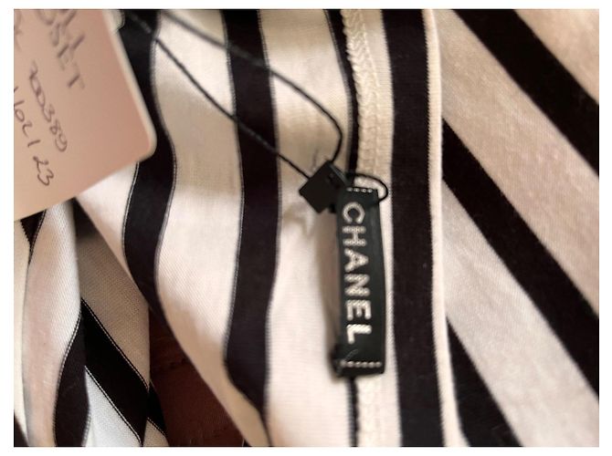 Camiseta Chanel con logo azul marino de algodón - vista 5