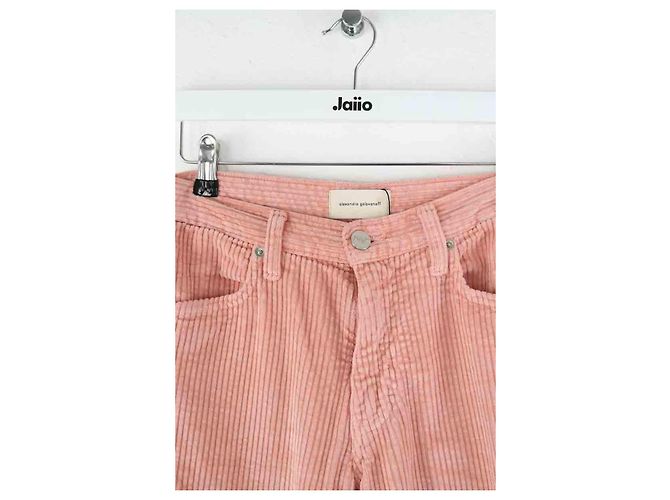 Alexandra Golovanoff Pantalones de algodón rosa - vue 2