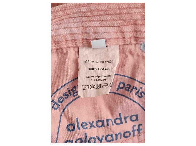 Alexandra Golovanoff Pantalones de algodón rosa - vue 6