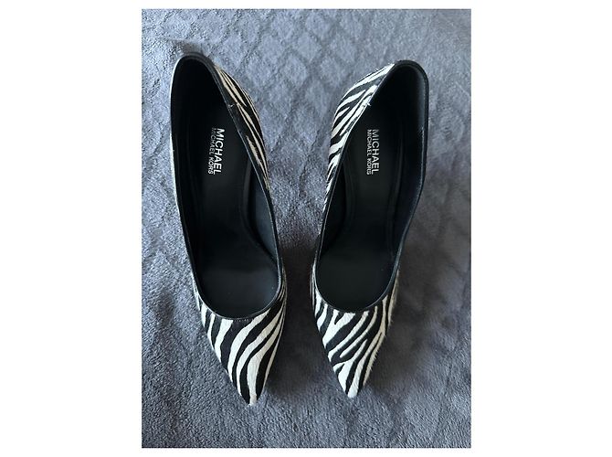 Michael Kors High Heels Zebra Print Pony Kalbsleder Schwarz Weiß 38 Zebra-druck - Ansicht 3