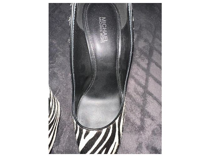 Michael Kors High Heels Zebra Print Pony Kalbsleder Schwarz Weiß 38 Zebra-druck - Ansicht 4