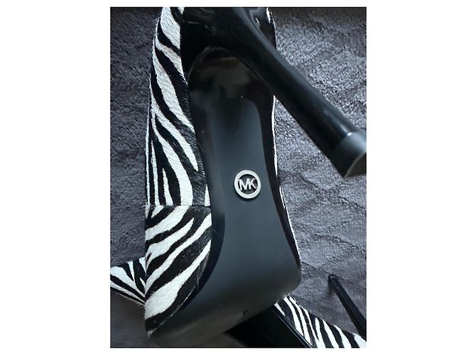 Michael Kors High Heels Zebra Print Pony Kalbsleder Schwarz Weiß 38 Zebra-druck - Ansicht 5