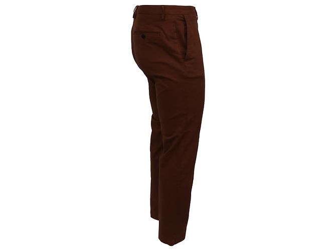 Autre Marque Sig. P. Pantaloni Slim-Fit in Cotone Marrone Rosso - vista 2