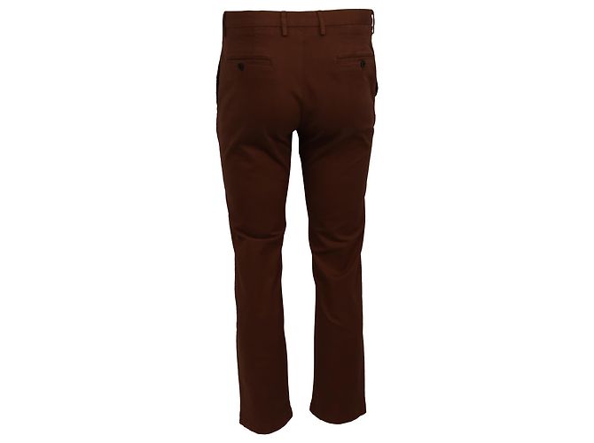 Autre Marque Sig. P. Pantaloni Slim-Fit in Cotone Marrone Rosso - vista 3