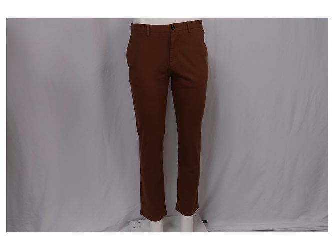 Autre Marque Sig. P. Pantaloni Slim-Fit in Cotone Marrone Rosso - vista 6