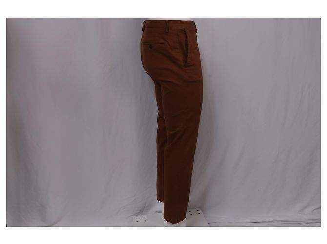 Autre Marque Sig. P. Pantaloni Slim-Fit in Cotone Marrone Rosso - vista 7