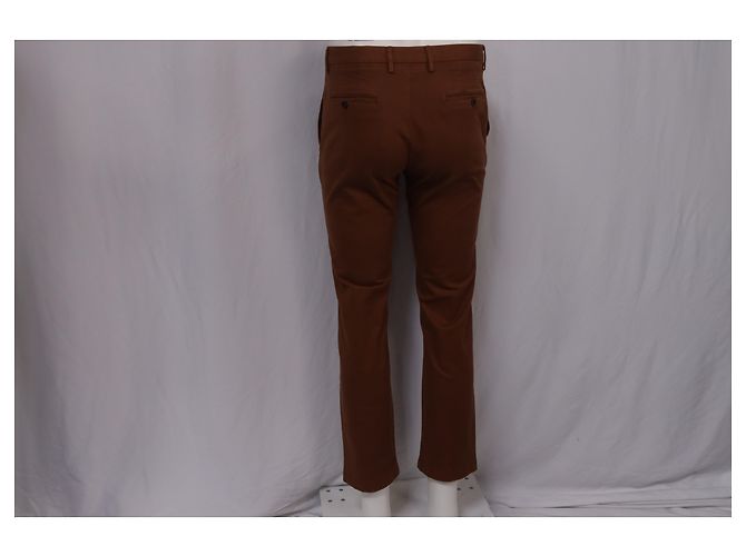 Autre Marque Sig. P. Pantaloni Slim-Fit in Cotone Marrone Rosso - vista 8