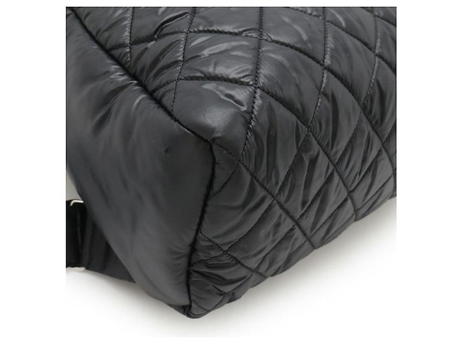 Chanel Coco Cocoon Nylon-Leder-Rucksack Schwarz - Ansicht 3
