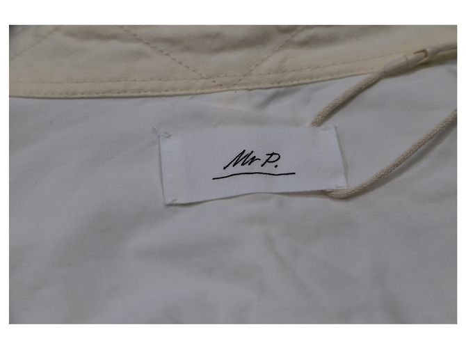 Autre Marque Camisa de manga longa abotoada M. P. com bolsos em algodão marfim Branco Cru - vista 10