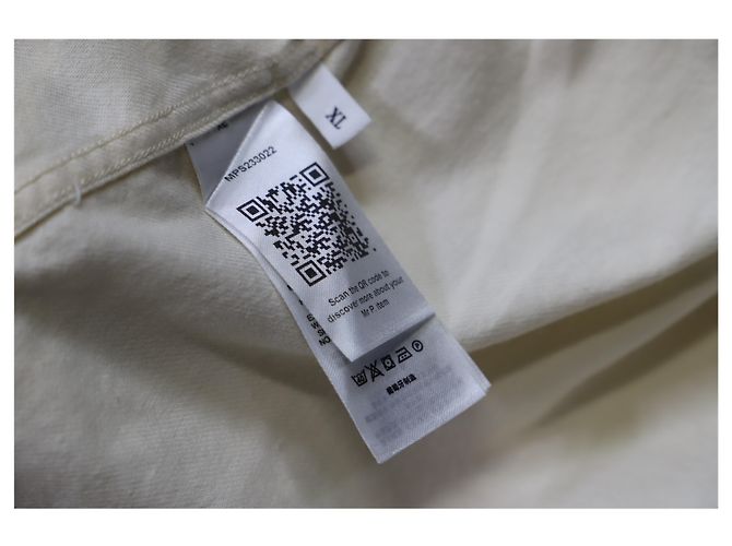 Autre Marque Camisa de manga longa abotoada M. P. com bolsos em algodão marfim Branco Cru - vista 12