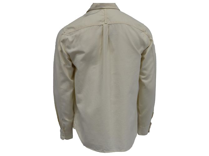 Autre Marque Camisa de manga longa abotoada M. P. com bolsos em algodão marfim Branco Cru - vista 7