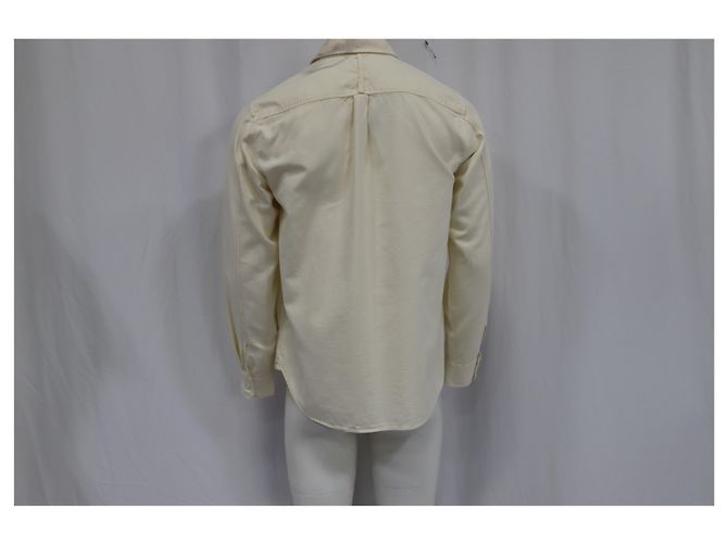 Autre Marque Camisa de manga longa abotoada M. P. com bolsos em algodão marfim Branco Cru - vista 8