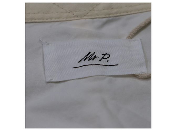 Autre Marque Camisa de manga longa abotoada M. P. com bolsos em algodão marfim Branco Cru - vista 9