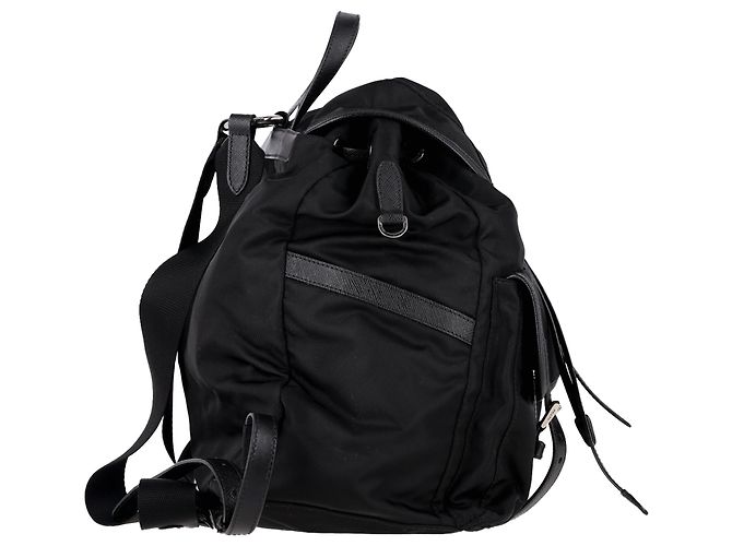 Jacquard Mochila mediana Prada Re-Nylon Vela en nylon negro - vista 2