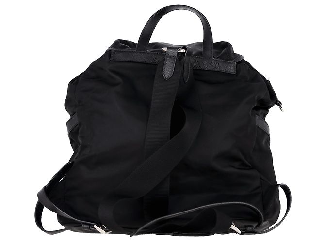Jacquard Mochila mediana Prada Re-Nylon Vela en nylon negro - vista 3
