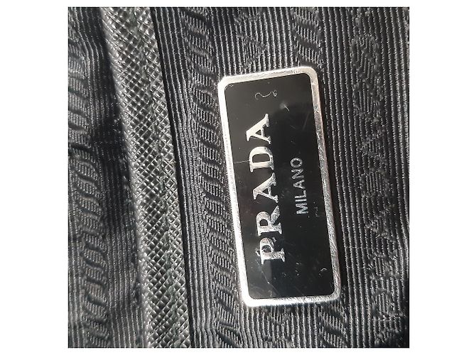 Jacquard Mochila mediana Prada Re-Nylon Vela en nylon negro - vista 7