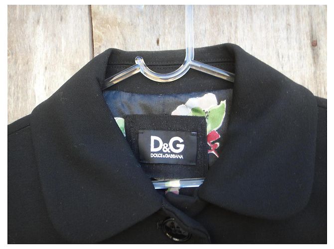 Abrigo de lana negro Dolce & Gabbana con lazos - vista 4