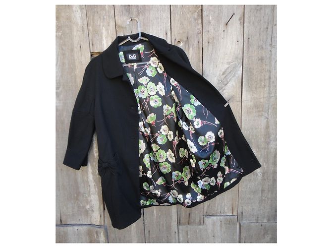 Abrigo de lana negro Dolce & Gabbana con lazos - vista 5