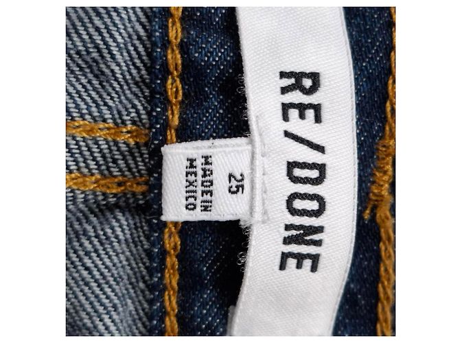 Jeans de pierna ancha Re/Done en denim azul de algodón - vista 3