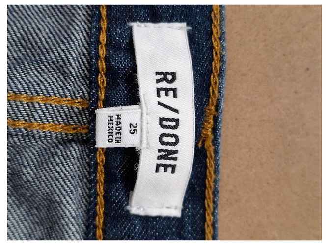 Jeans de pierna ancha Re/Done en denim azul de algodón - vista 6