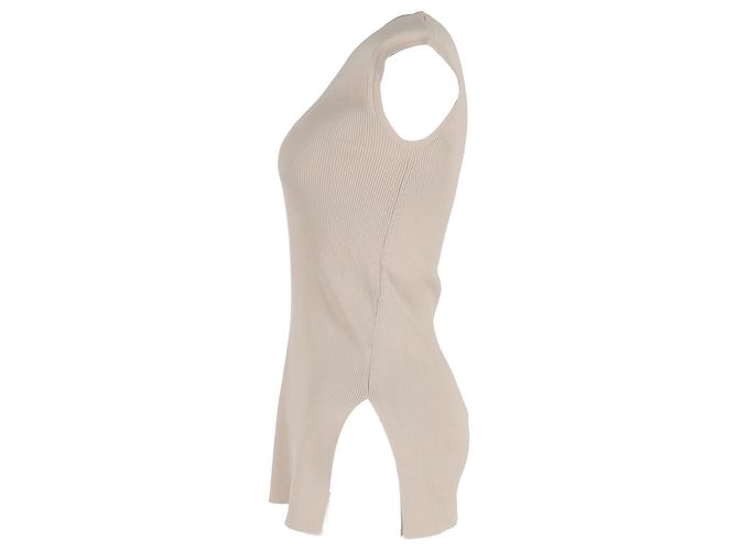 Top de canalé Max Mara en algodón beige - vista 2