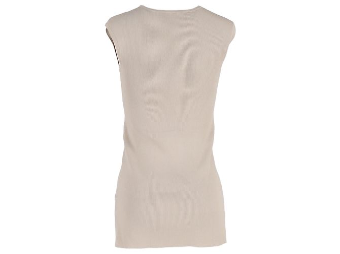 Top de canalé Max Mara en algodón beige - vista 3