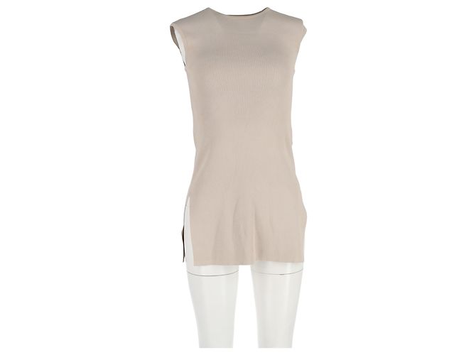 Top de canalé Max Mara en algodón beige - vista 4