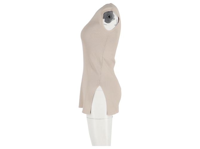 Top de canalé Max Mara en algodón beige - vista 5