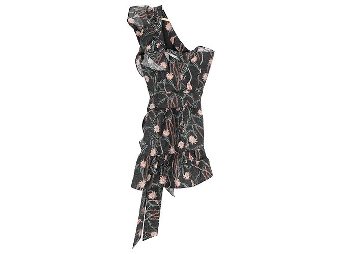 Vestido Mini Lavern de Un Hombro en Algodón con Estampado Floral de Isabel Marant - vista 3