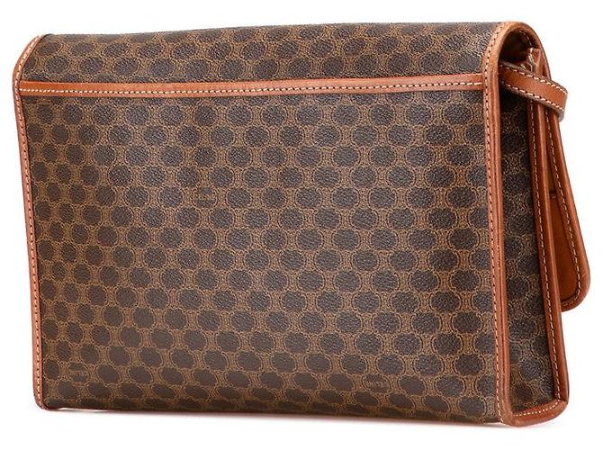 Céline Borsa a Spalla in PVC Celine Macadam Marrone - vista 2