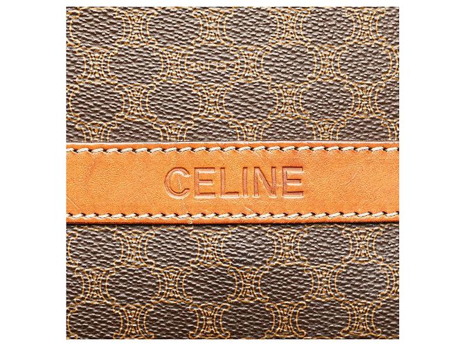 Céline Borsa a Spalla in PVC Celine Macadam Marrone - vista 6