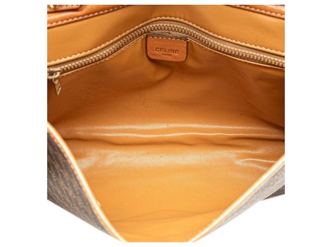 Céline Borsa a Spalla in PVC Celine Macadam Marrone - vista 9