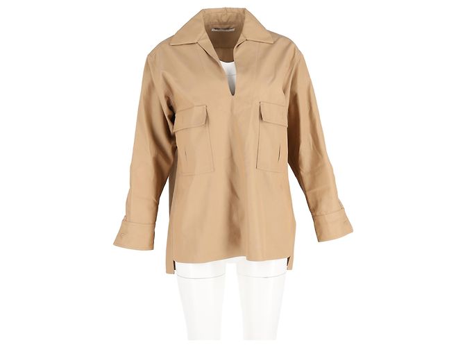 Camicia oversize Max Mara con tasche in cotone marrone Rosso - vista 4