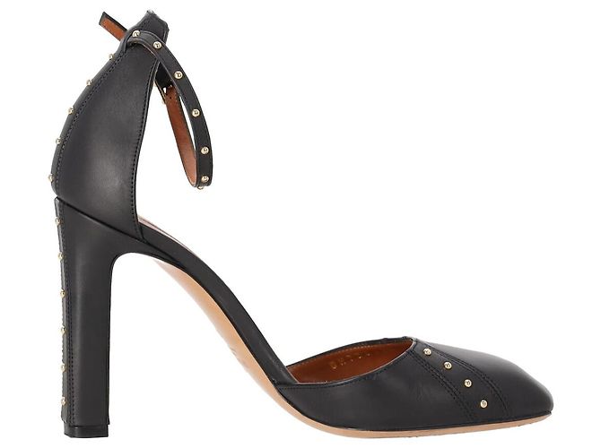 Valentino Garavani Pumps con cinturino alla caviglia con borchie Valentino in pelle nera Nero - vista 10