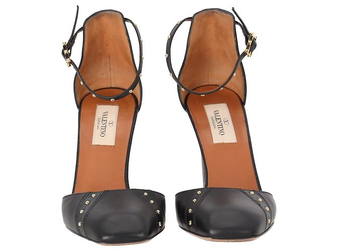 Valentino Garavani Pumps con cinturino alla caviglia con borchie Valentino in pelle nera Nero - vista 11