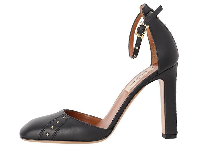Valentino Garavani Pumps con cinturino alla caviglia con borchie Valentino in pelle nera Nero - vista 13