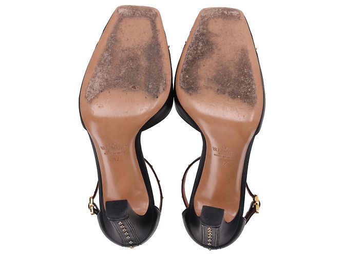 Valentino Garavani Pumps con cinturino alla caviglia con borchie Valentino in pelle nera Nero - vista 15
