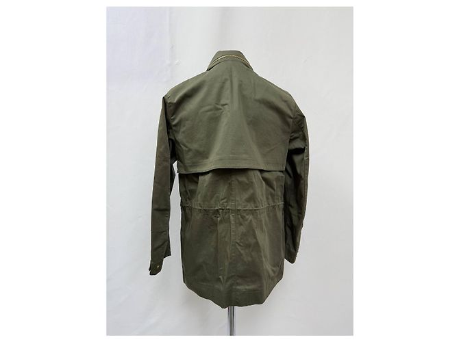 Chaqueta con cremallera Sandro Paris Rain en algodón verde oliva - vista 8