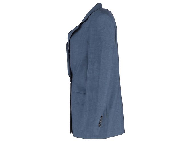 Acne Studios Jamalik Double-Breasted Blazer in Navy Blue Polyester - view 2
