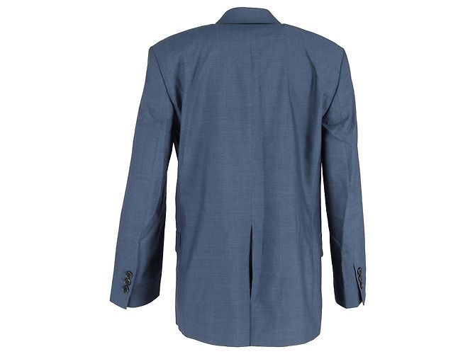 Acne Studios Jamalik Double-Breasted Blazer in Navy Blue Polyester - view 3