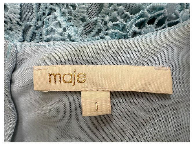 Maje Spitzen-Maxikleid aus Polyester in Türkis - Ansicht 10