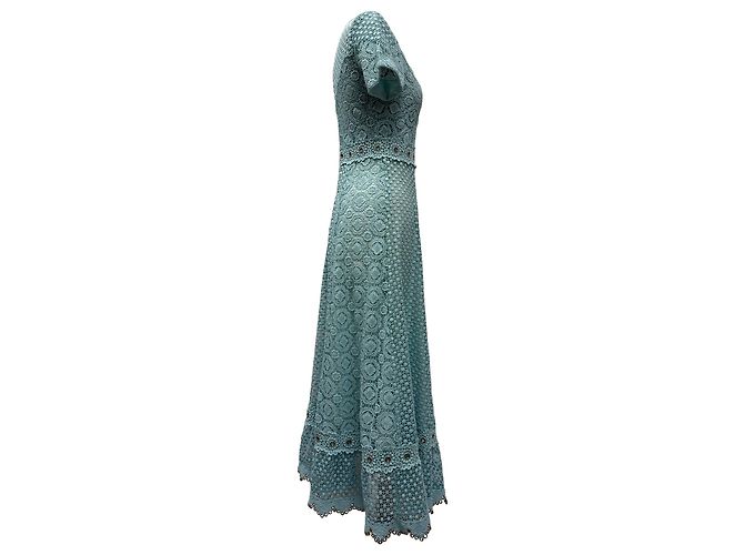 Maje Spitzen-Maxikleid aus Polyester in Türkis - Ansicht 3