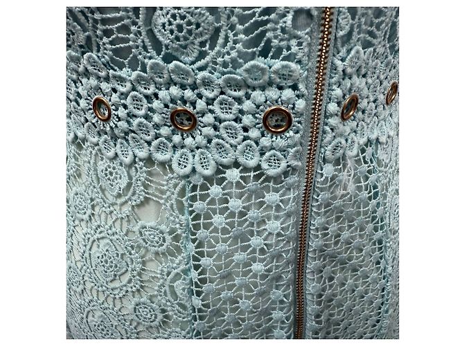 Maje Spitzen-Maxikleid aus Polyester in Türkis - Ansicht 4