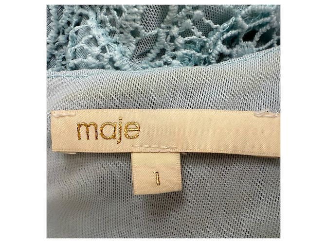 Maje Spitzen-Maxikleid aus Polyester in Türkis - Ansicht 5