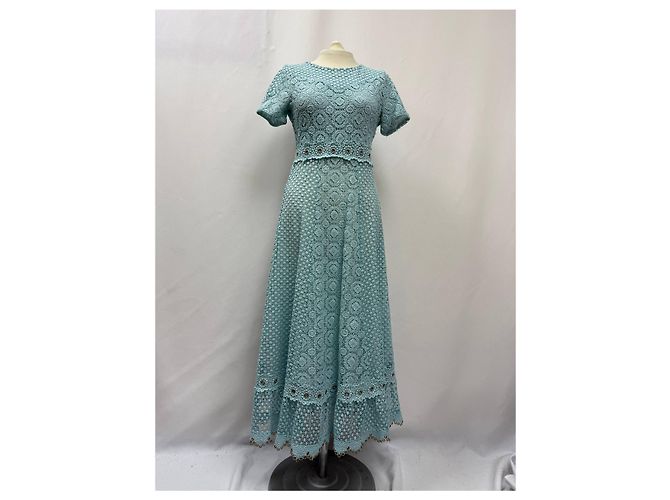 Maje Spitzen-Maxikleid aus Polyester in Türkis - Ansicht 6