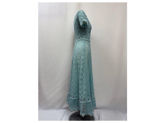 Maje Spitzen-Maxikleid aus Polyester in Türkis - Ansicht 8