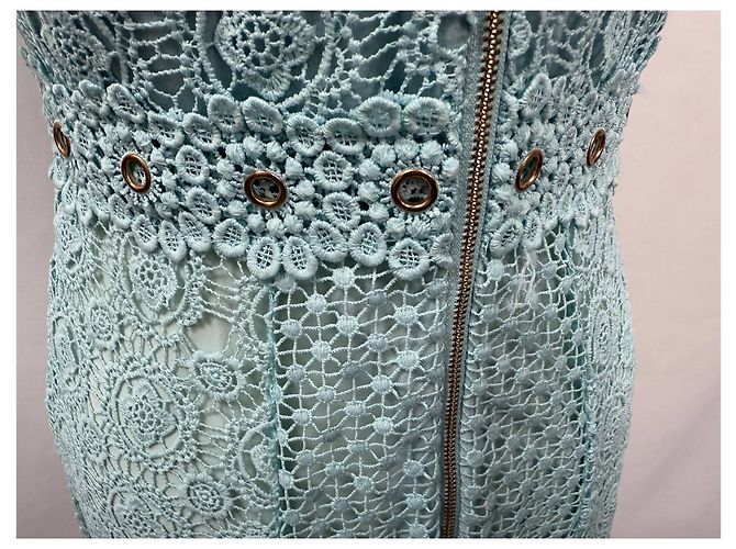 Maje Spitzen-Maxikleid aus Polyester in Türkis - Ansicht 9
